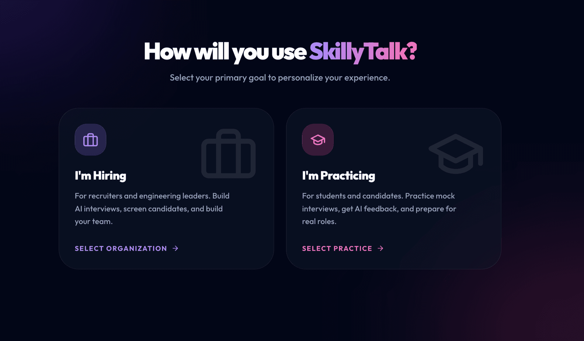 Choose Industry & Role Setup